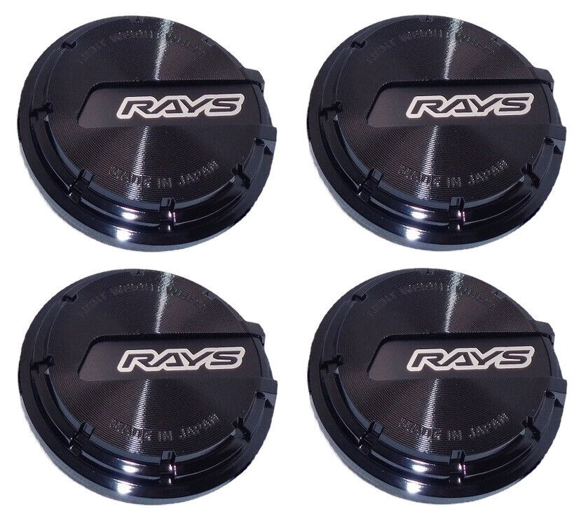 4x Rays GL Center Caps Black Black for 57DR 57CR 57XTC 57XR 57FXZ Genuine