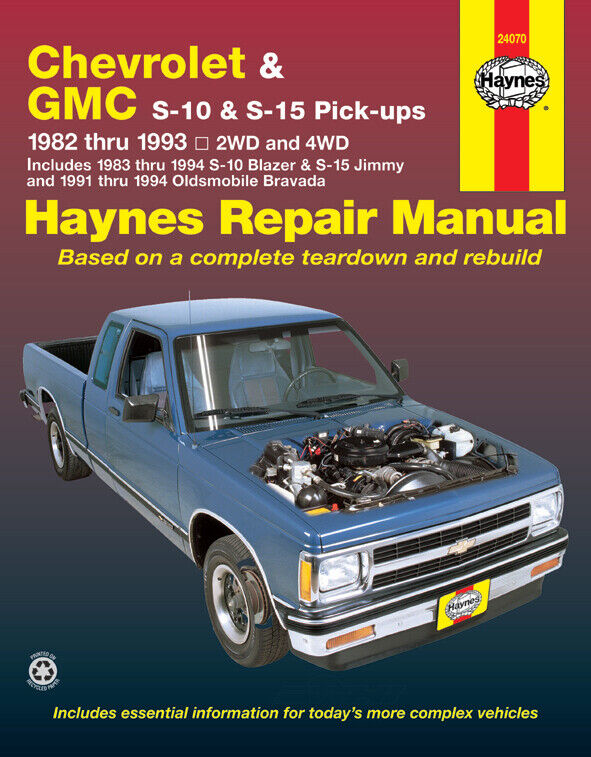 Haynes Publication 24070 Chevrolet S-10 & GMC S-15 Pick-ups Repair Service Book