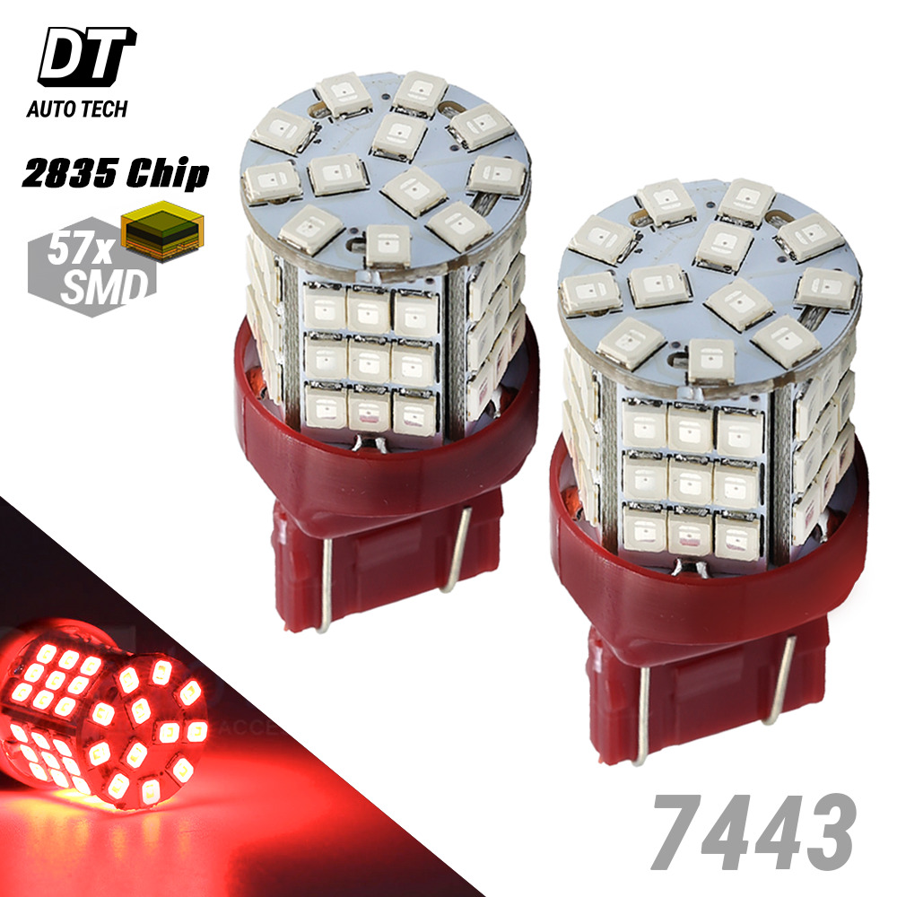 7443 7440 7444 Red LED Rear Tail Brake Stop Parking Light Bulbs High Power 40W