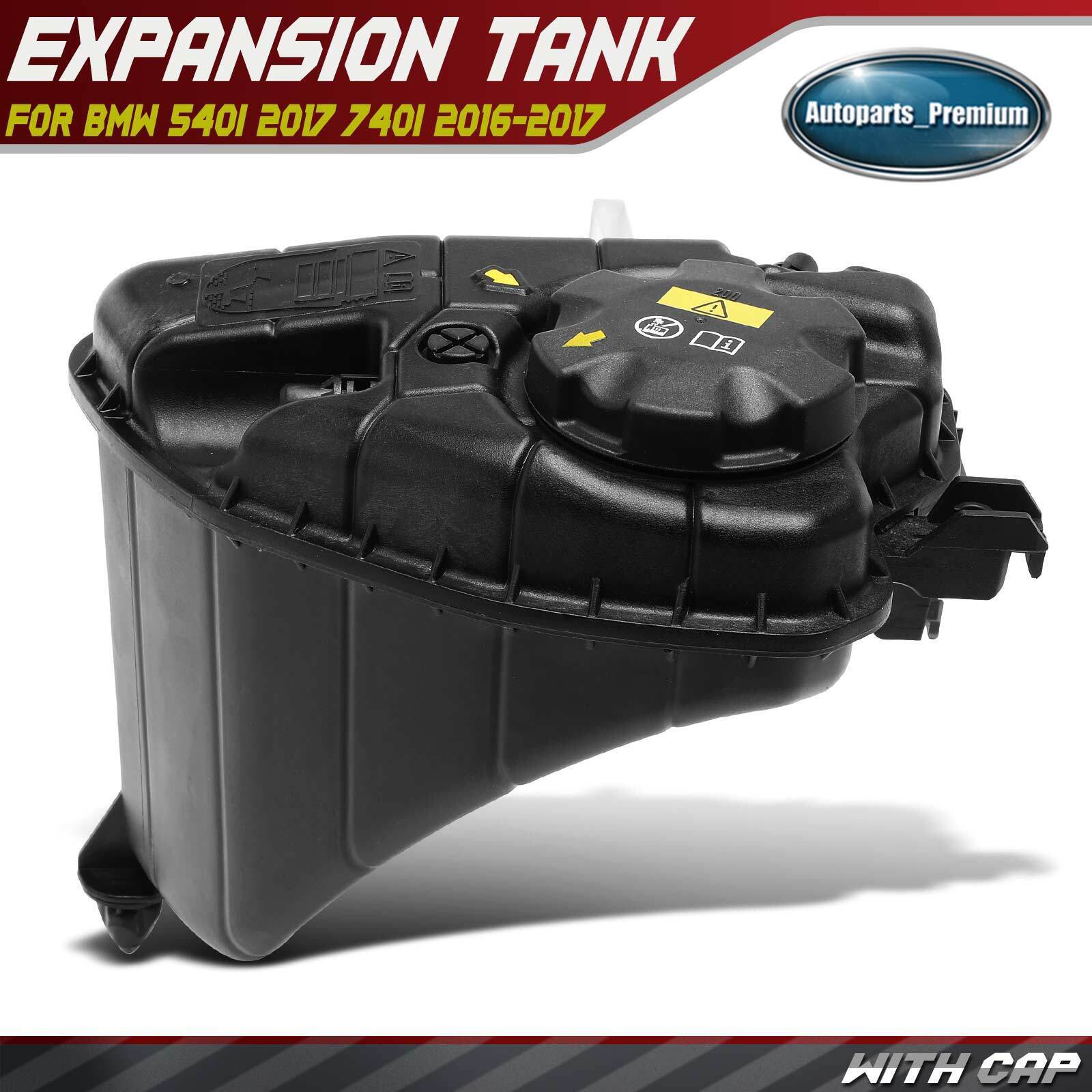 Engine Coolant Reservoir Tank w/ Cap for BMW 540i 2017 740i 2016-2017 L6 3.0L