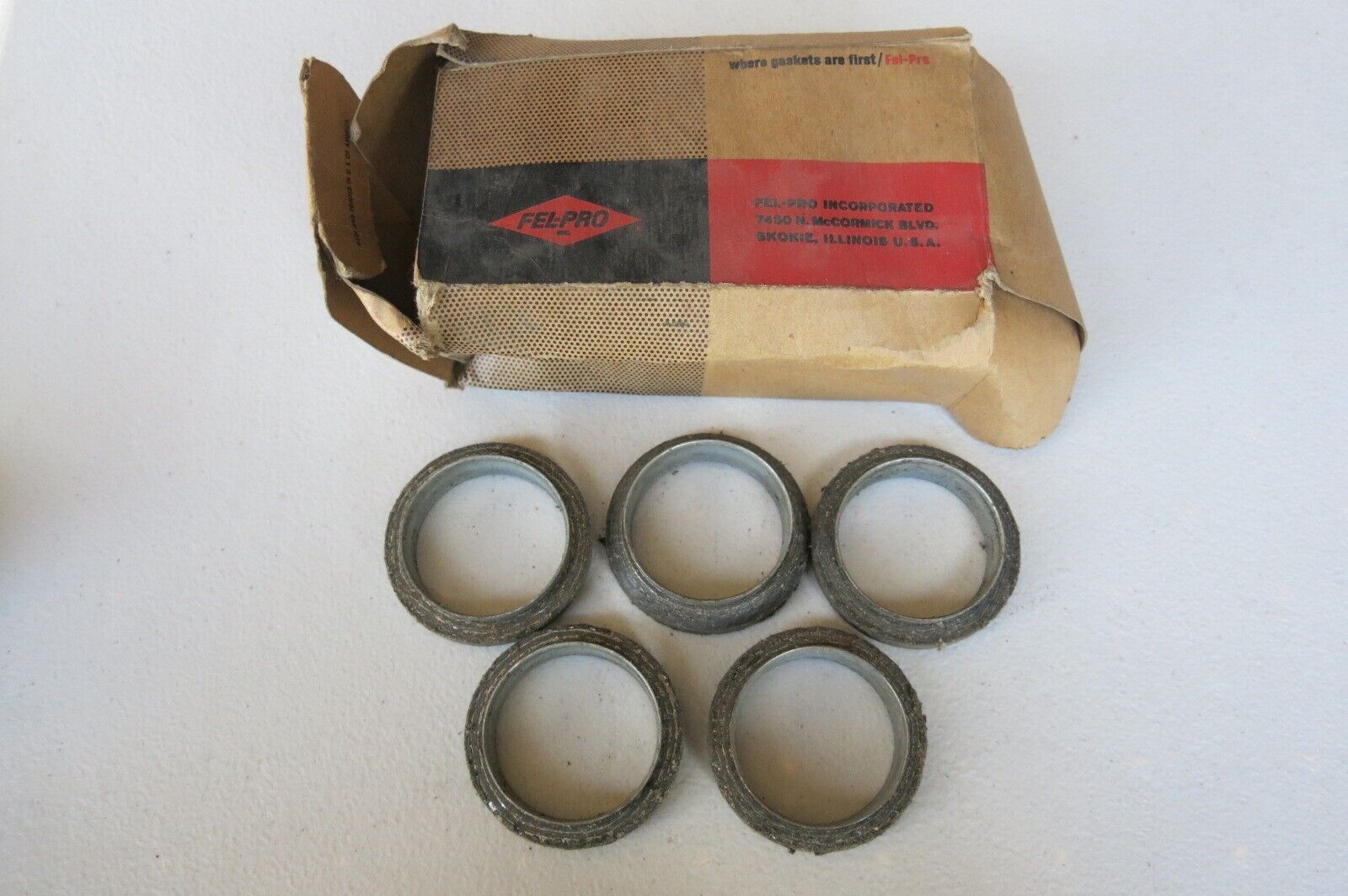 Vintage Fel-Pro 9985 Exhaust Pipe to Manifold Lot of 5 fits Rambler Olds '64-'71