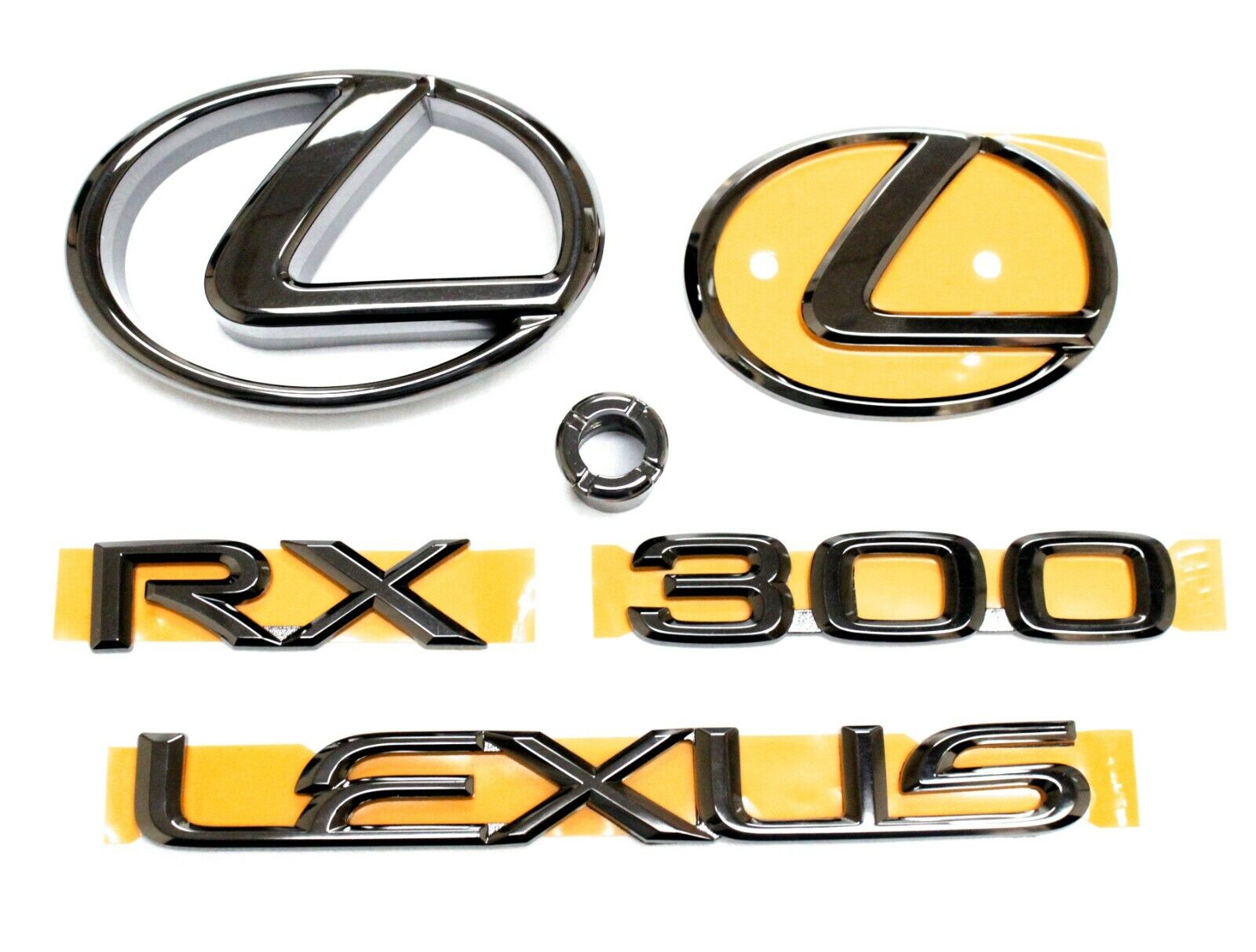FOR 2001 2002 2003 LEXUS RX300 BLACK PEARL PLATED EMBLEM PACKAGE KIT