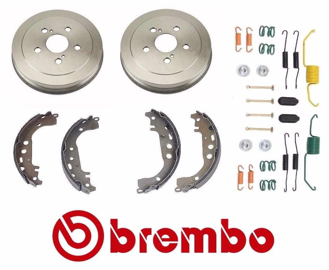 For Toyota Corolla Prius Brembo Rear Brake Drums+Shoes+Hardware Kit