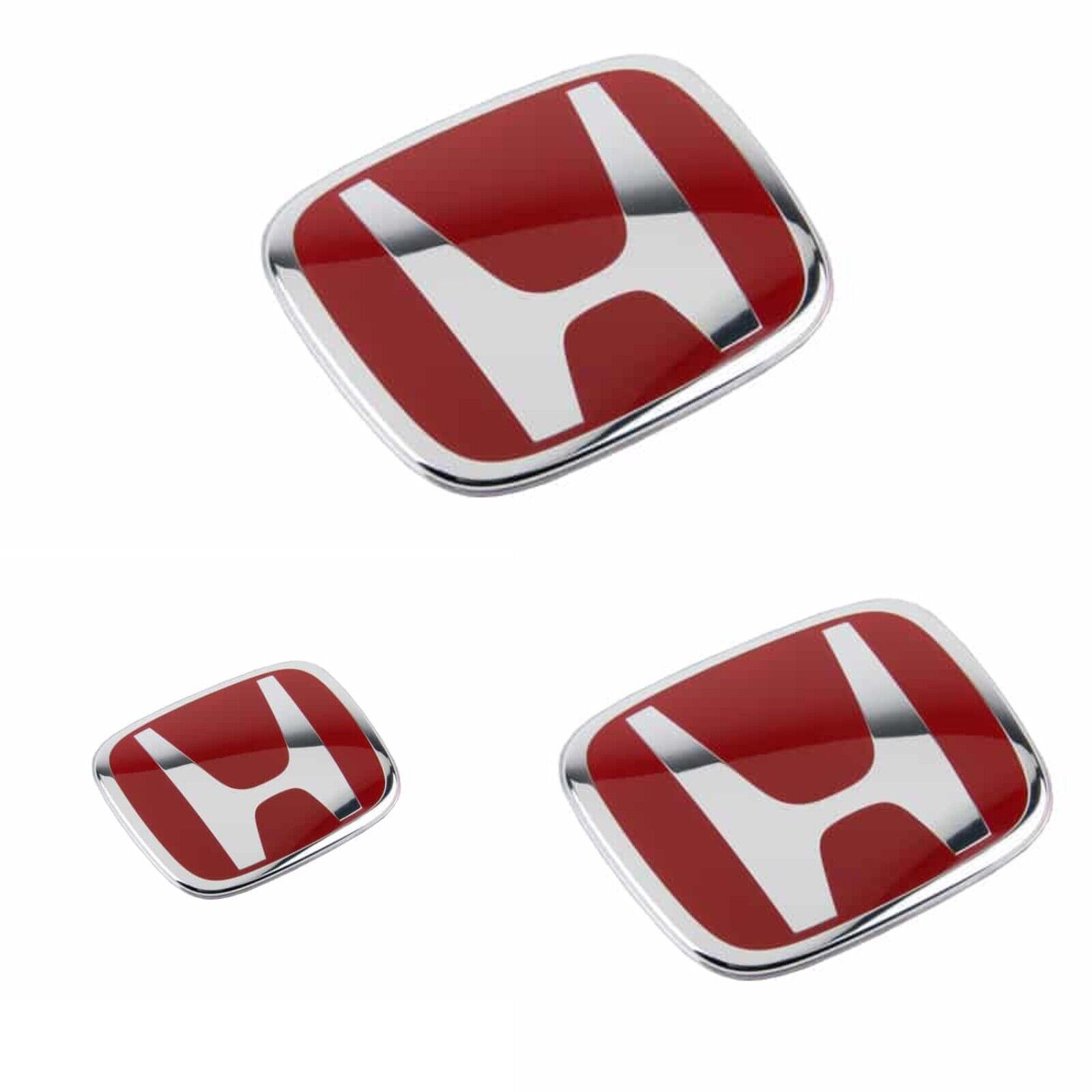 Genuin Style 3pcs Red Front E11 Rear E01 Emblem For CRV RE 2007-2011
