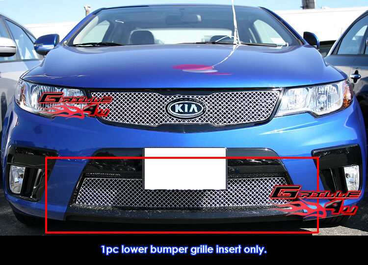 Fits 2010-2013 Kia Forte Koup Lower Bumper Stainless Chrome Mesh Grille Insert