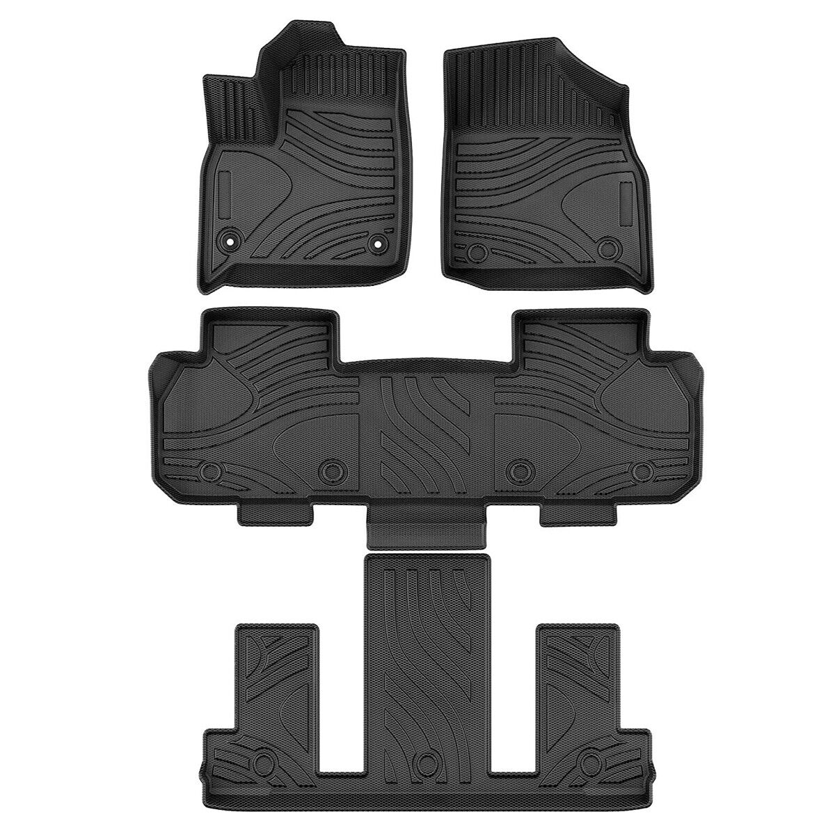 4PCS Floor Mats for 2018-2023 Chevy Traverse Full Liners All Weather TPE Rubber