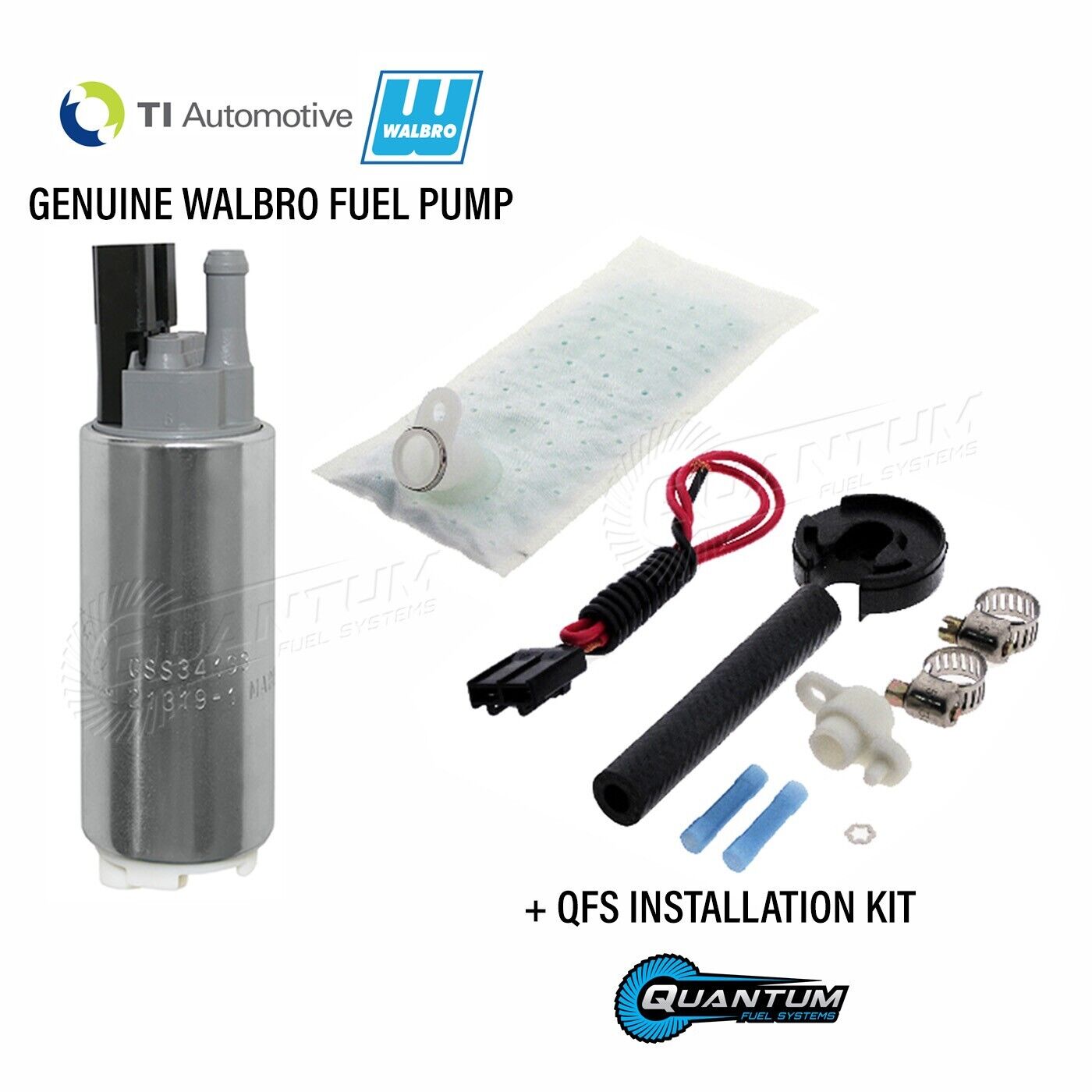 GENUINE WALBRO GSS341 255LPH Fuel Pump +QFS Kit for 88-93 Civic CRX Integra
