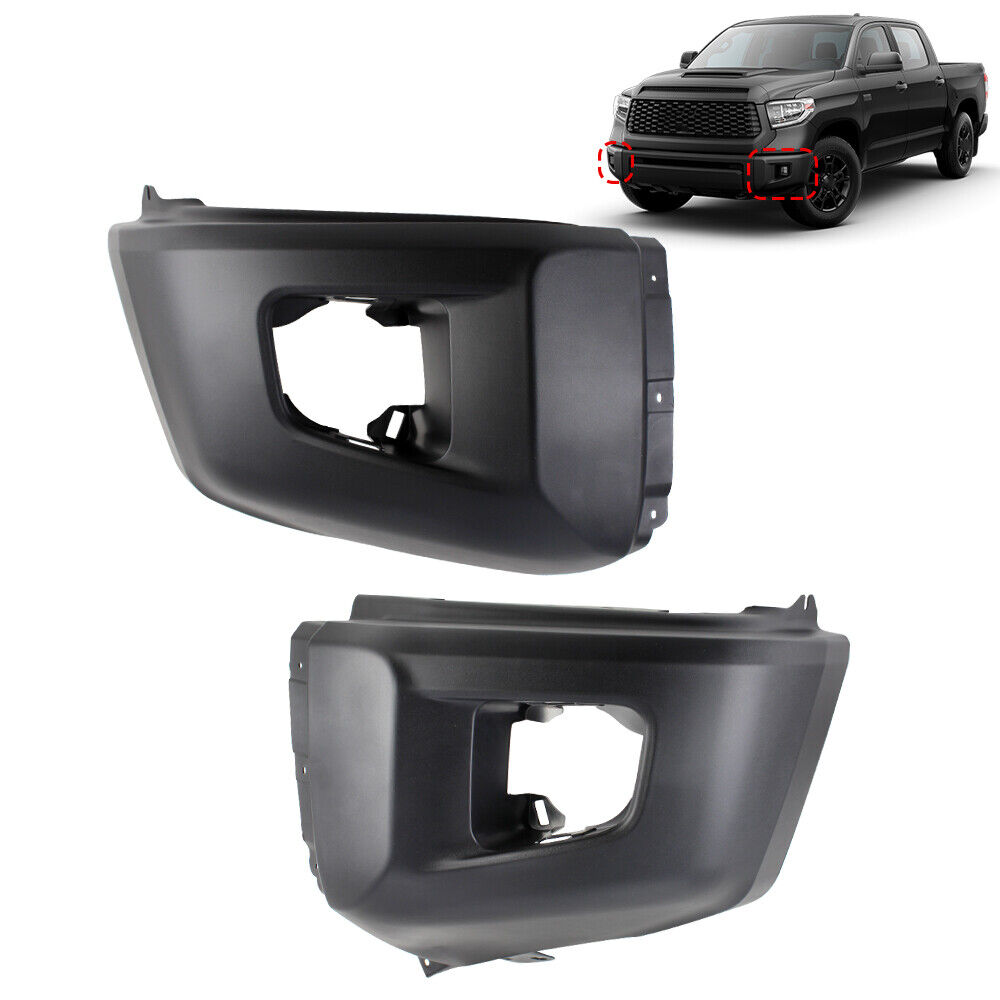 Fit For 2014-2021 Toyota Tundra Front Bumper Ends Caps Matte Black Left+Right