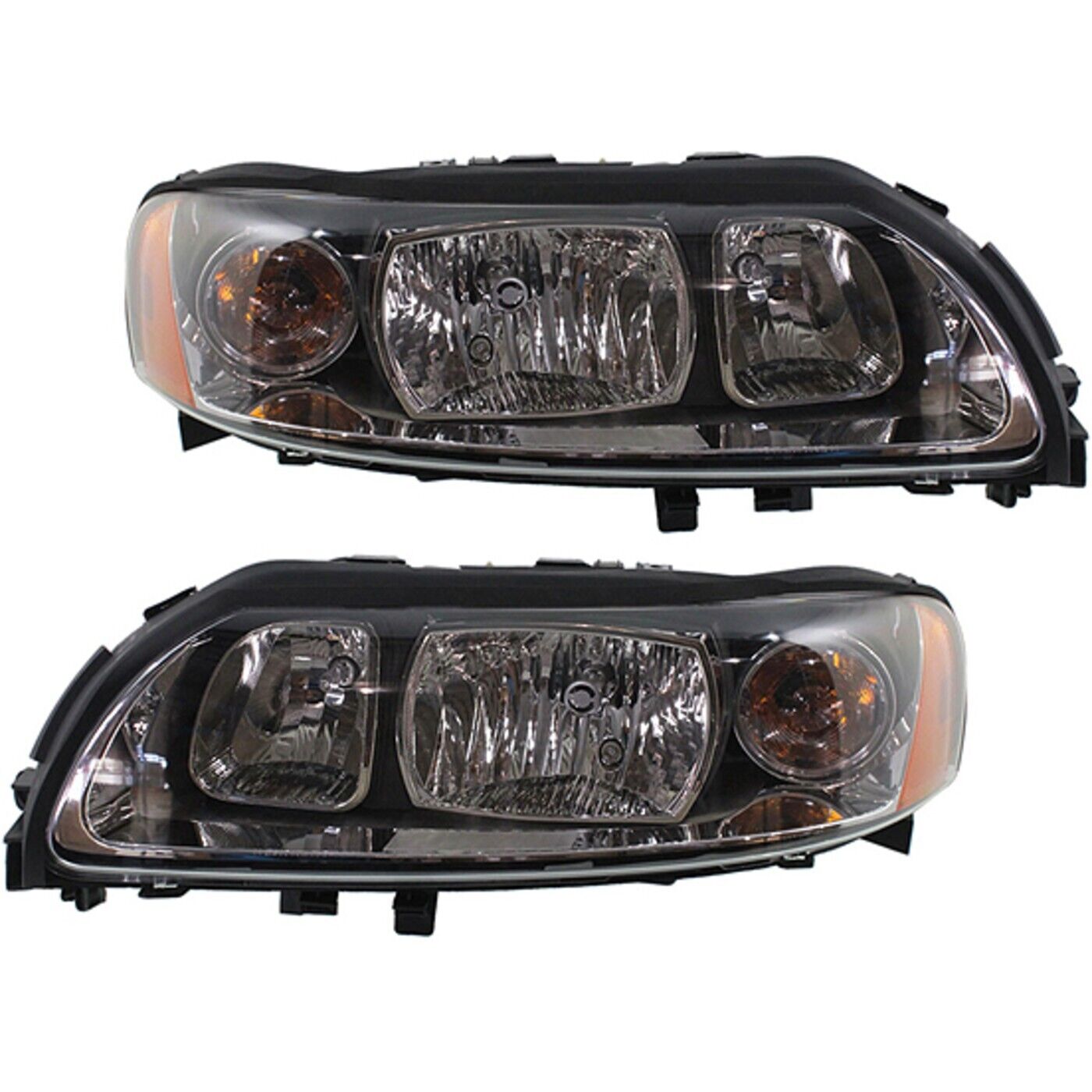 Headlight Set For 2005-2009 Volvo S60 Left and Right Headlamp With Bulb 2Pc