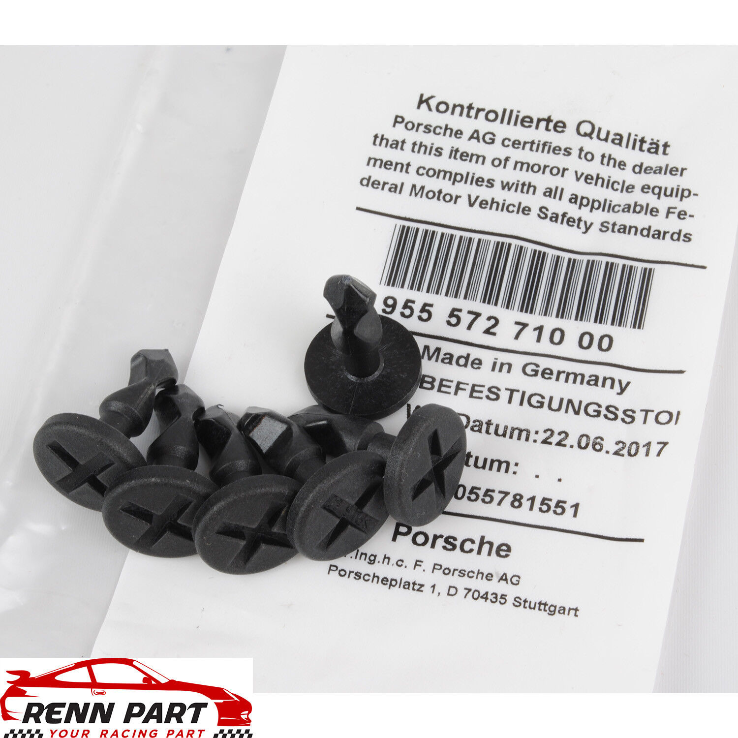 Genuine Porsche Cayenne Engine Compartment Trim Clip Fasteners (Set of 6) 03-10 