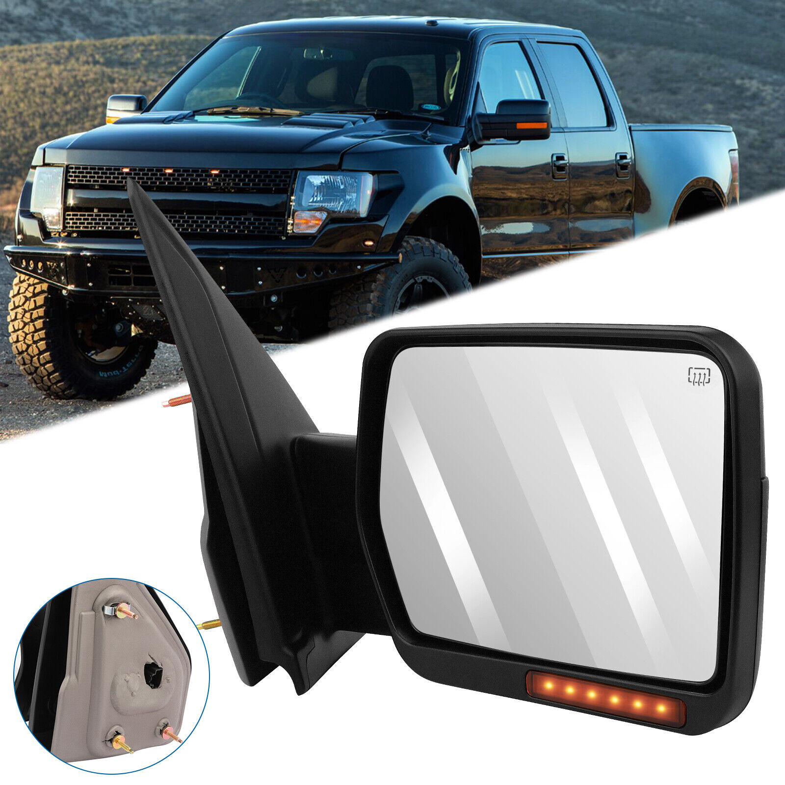 ✅ Passenger Power Heated Signal Right Side View Mirror For 04-14 Ford F150 Truck