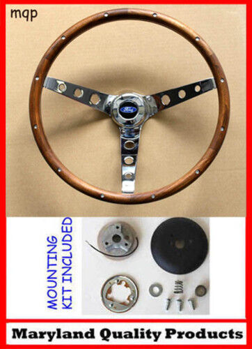 70-77 Galaxie Torino Maverick Grant Wood Steering Wheel 15\