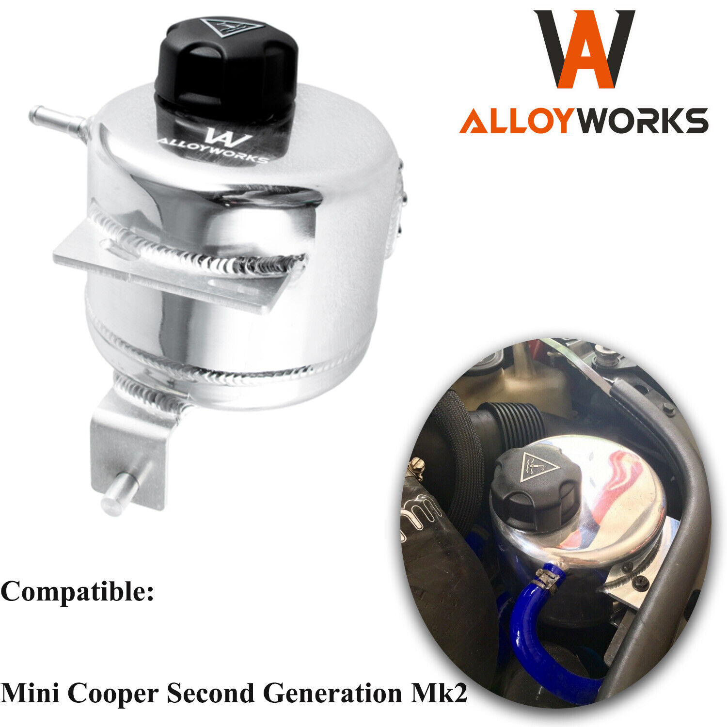 Aluminum Radiator Coolant Header Overflow Tank FOR 2007-13 Mini Cooper S Mk2 R56