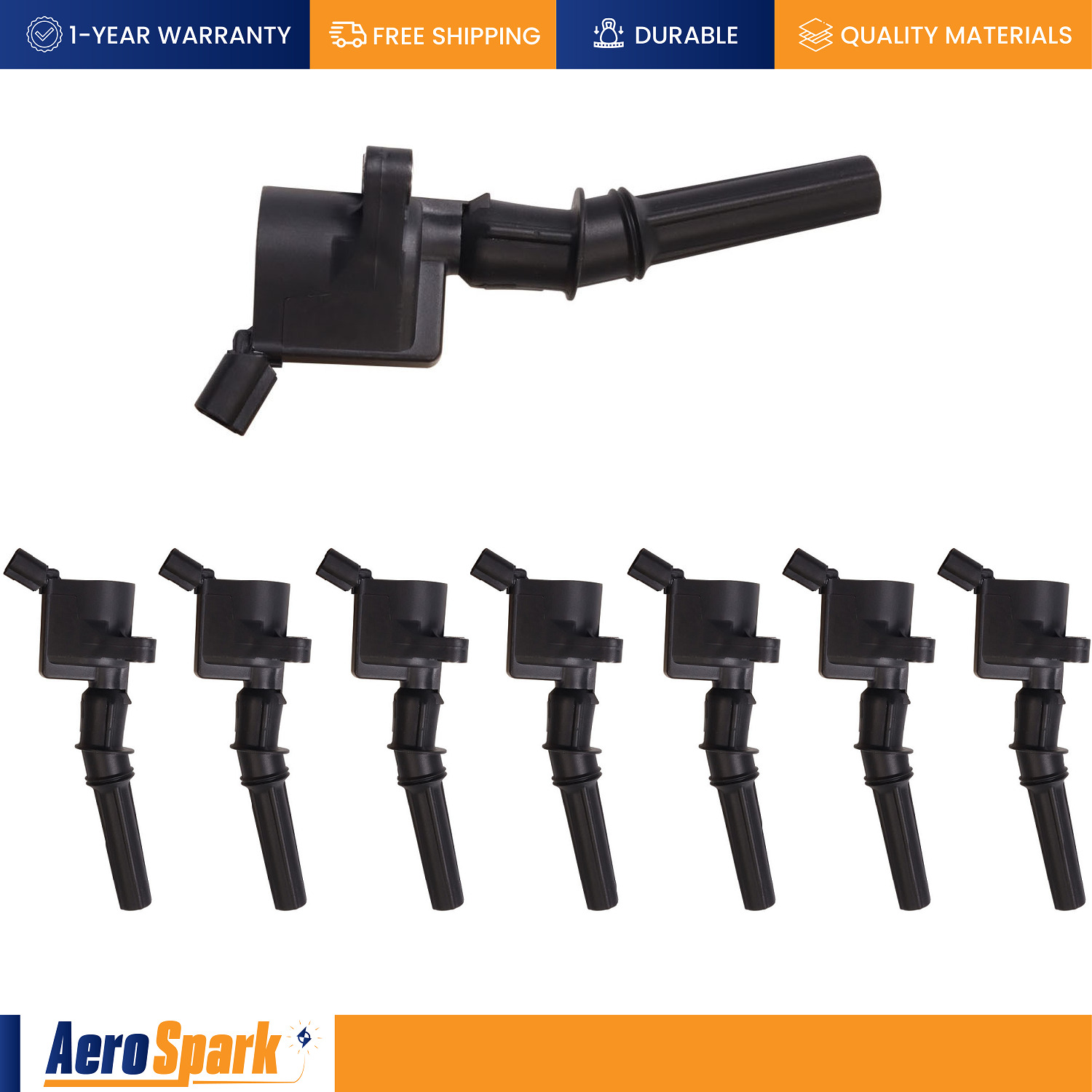 Set of 8 Ignition Coil For Ford F150-F550 Mustang Excursion Marquis 4.6L 5.4L