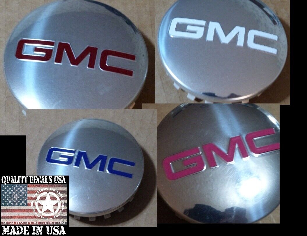 gmc vinyl center cap overlay letters decals stickers (x6)
