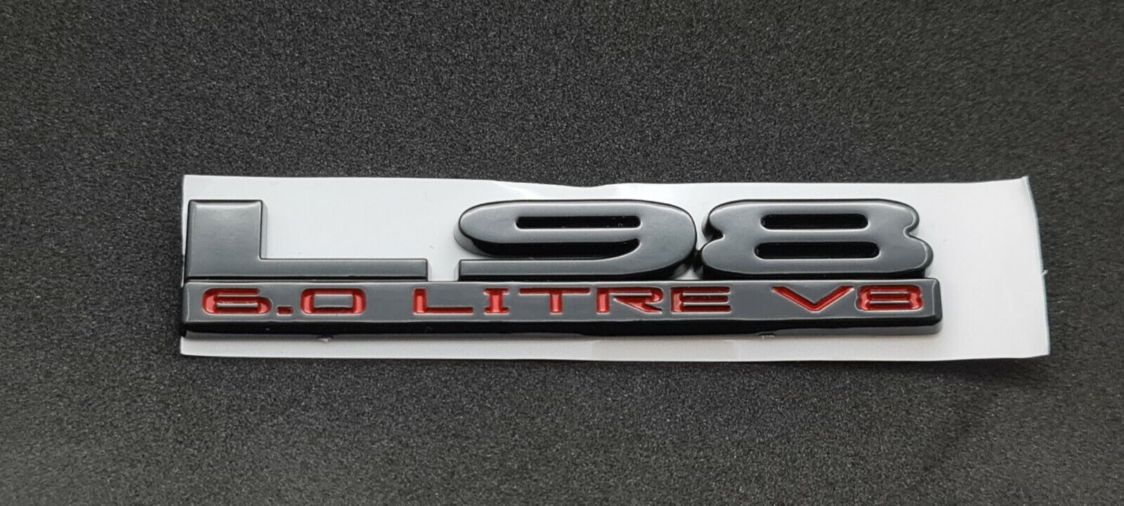 Holden L98 Gloss Black with Red V8 6.0 Litre Badge VZ VE Commodore SS SSV Calais
