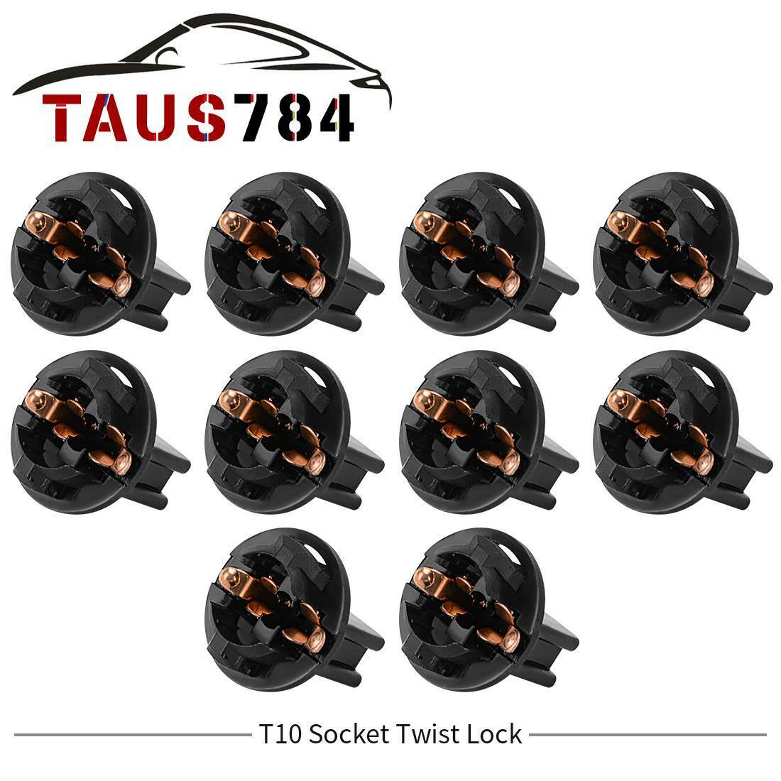 10 PCS Twist Lock T10 168 194 Wedge instrument Panel Dash Light Bulb Base Socket
