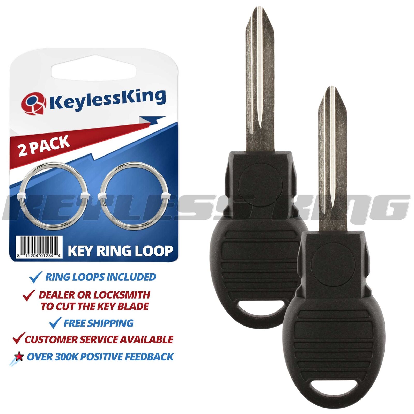2 New Uncut Key Remote Replacement Transponder Chip Ignition Blade