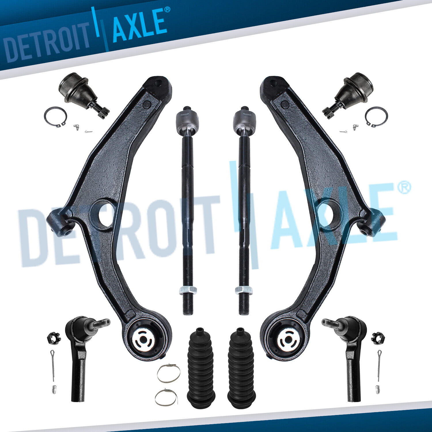 10pc Front Lower Control Arms w/Ball Joints Tie Rods for Dodge Avenger Sebring