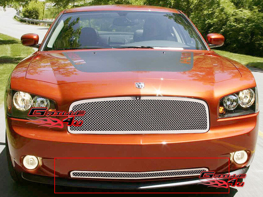 Fits 2005-2010 Dodge Charger Bumper Stainless Chrome Mesh Grille Insert