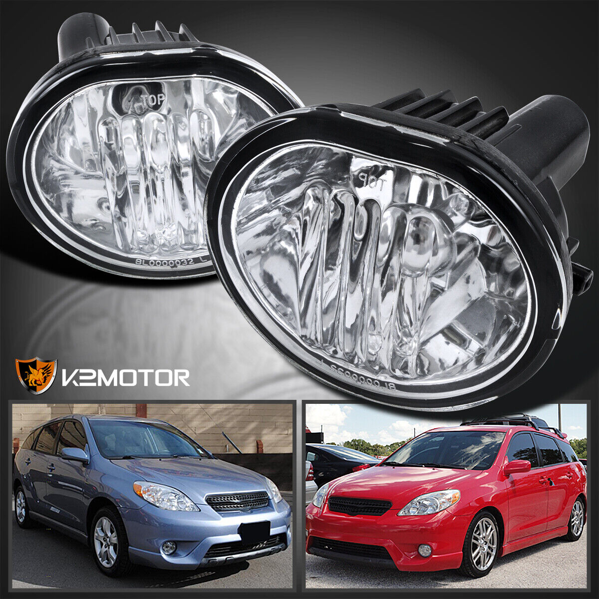For 2003-2008 Toyota Matrix Pontiac Vibe Clear Fog Lights Lamps Pair Left+Right