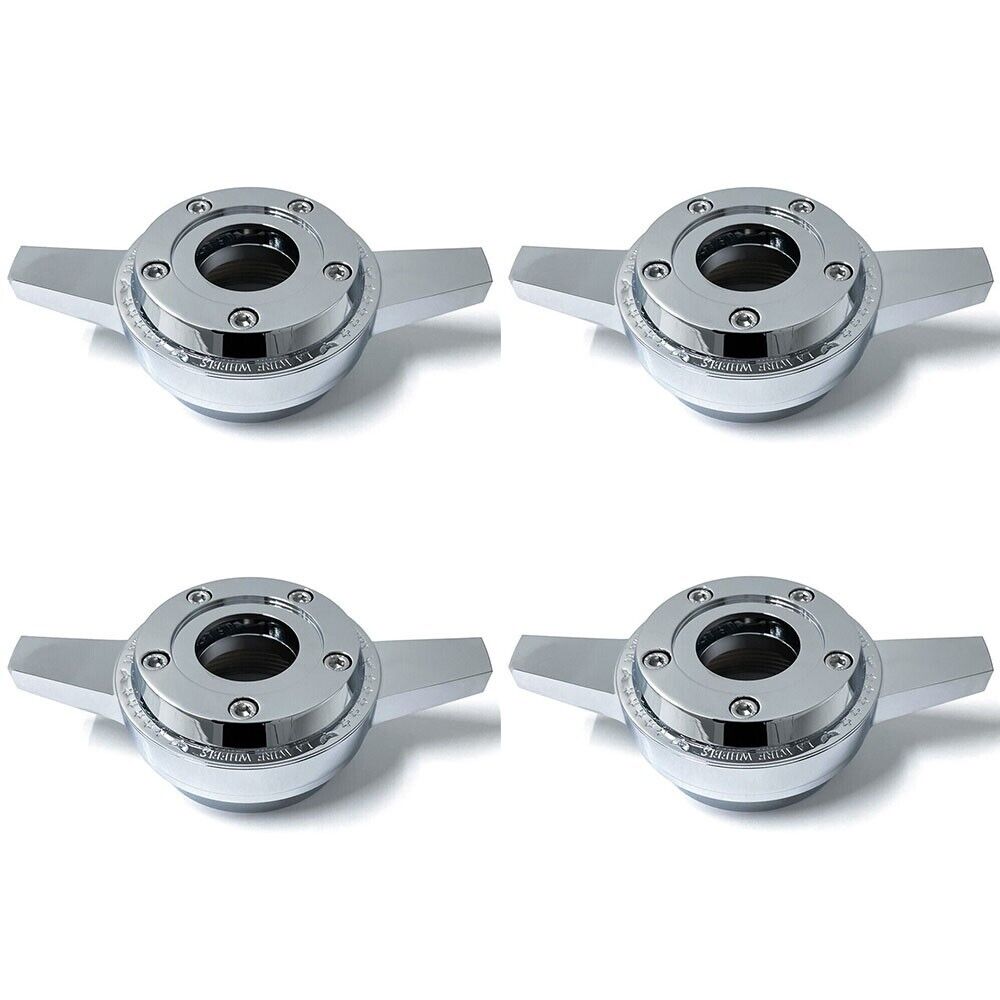 2 BAR CHROME SPINNER ZENITH STYLE LA WIRE WHEEL KNOCK OFF (set of 4 pcs) S3