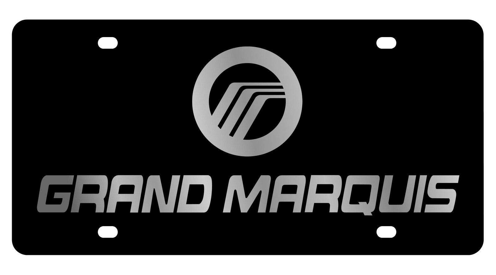 Mercury Grand Marquis Inlaid Design Matte Black License Plate Official Licensed