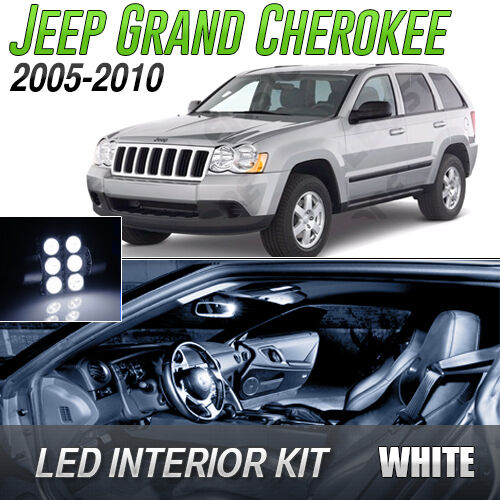 2005-2010 Jeep Grand Cherokee White LED Lights Interior Kit