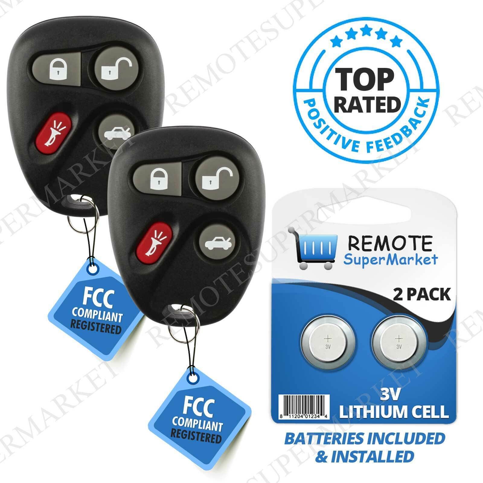 Replacement for Buick LeSabre Cadillac Deville Seville Remote Car Key Fob Pair