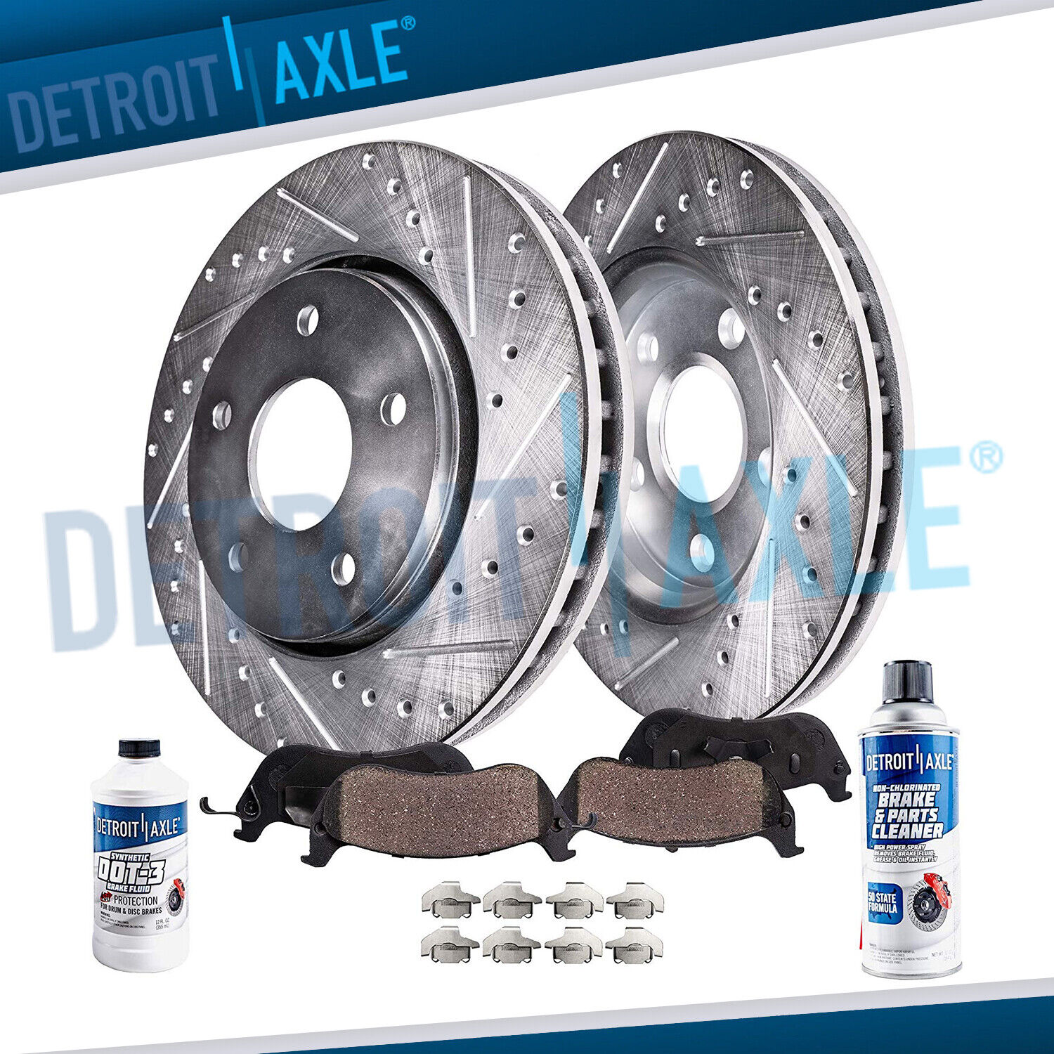 Front Drilled Rotors + Brake Pads for Ford Escape Mazda Tribute Mercury Mariner