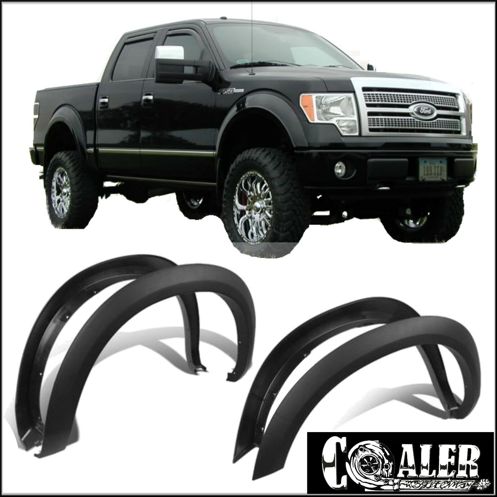 2006 FORD F150 FENDER FLARES FACTORY OE STYLE SMOOTH 4PCS PAINTABLE NO DRILLING