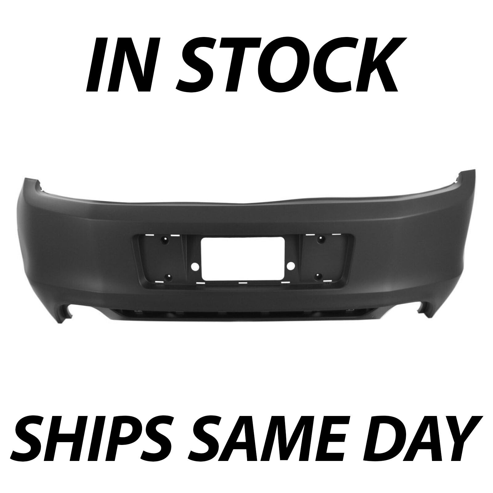 NEW Primered -- Rear Bumper Cover for 2013 2014 Ford Mustang Without Park Assist