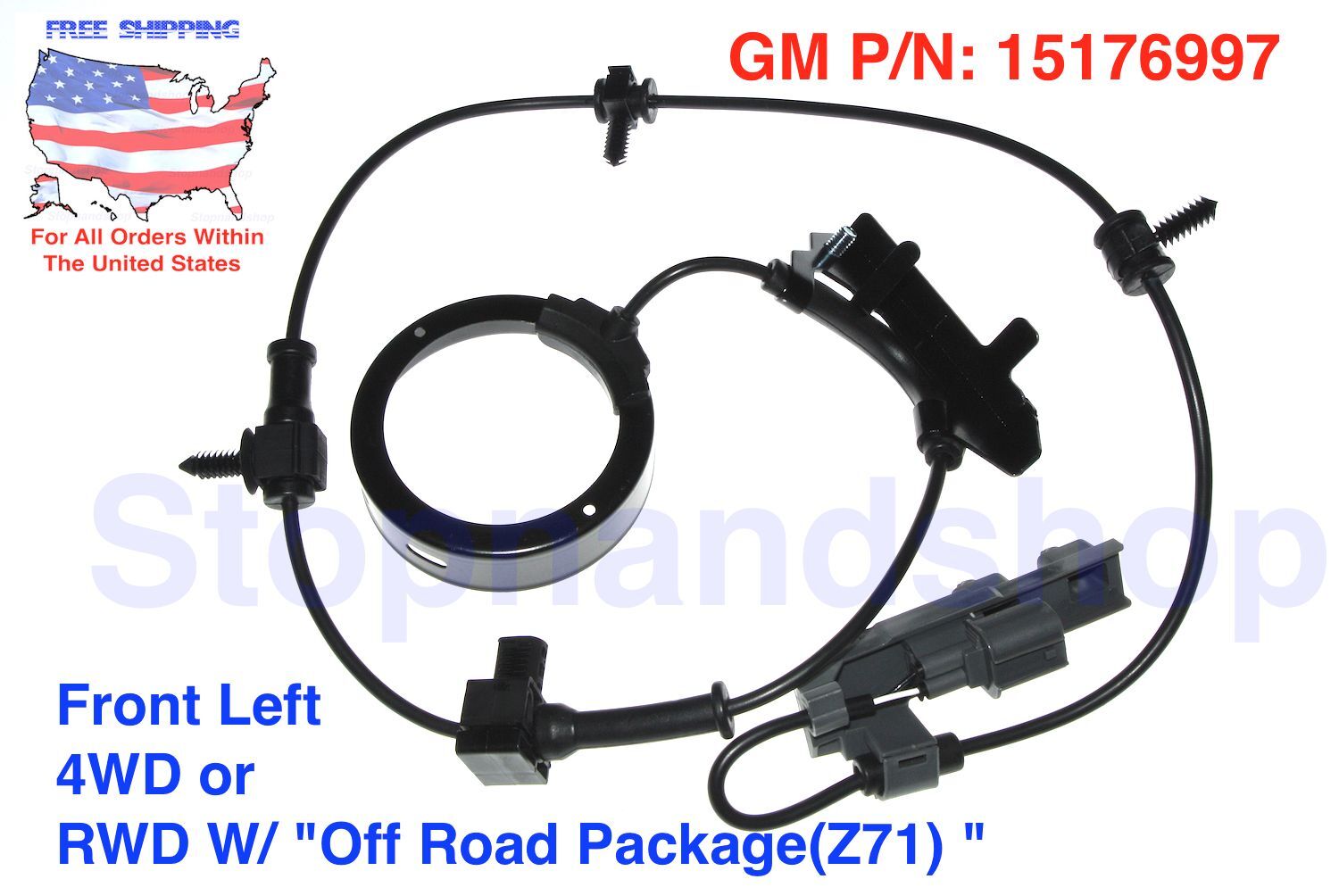 New ABS Wheel Speed Sensor for RWD w/ Off Road Suspension Z71 4WD Front Driver