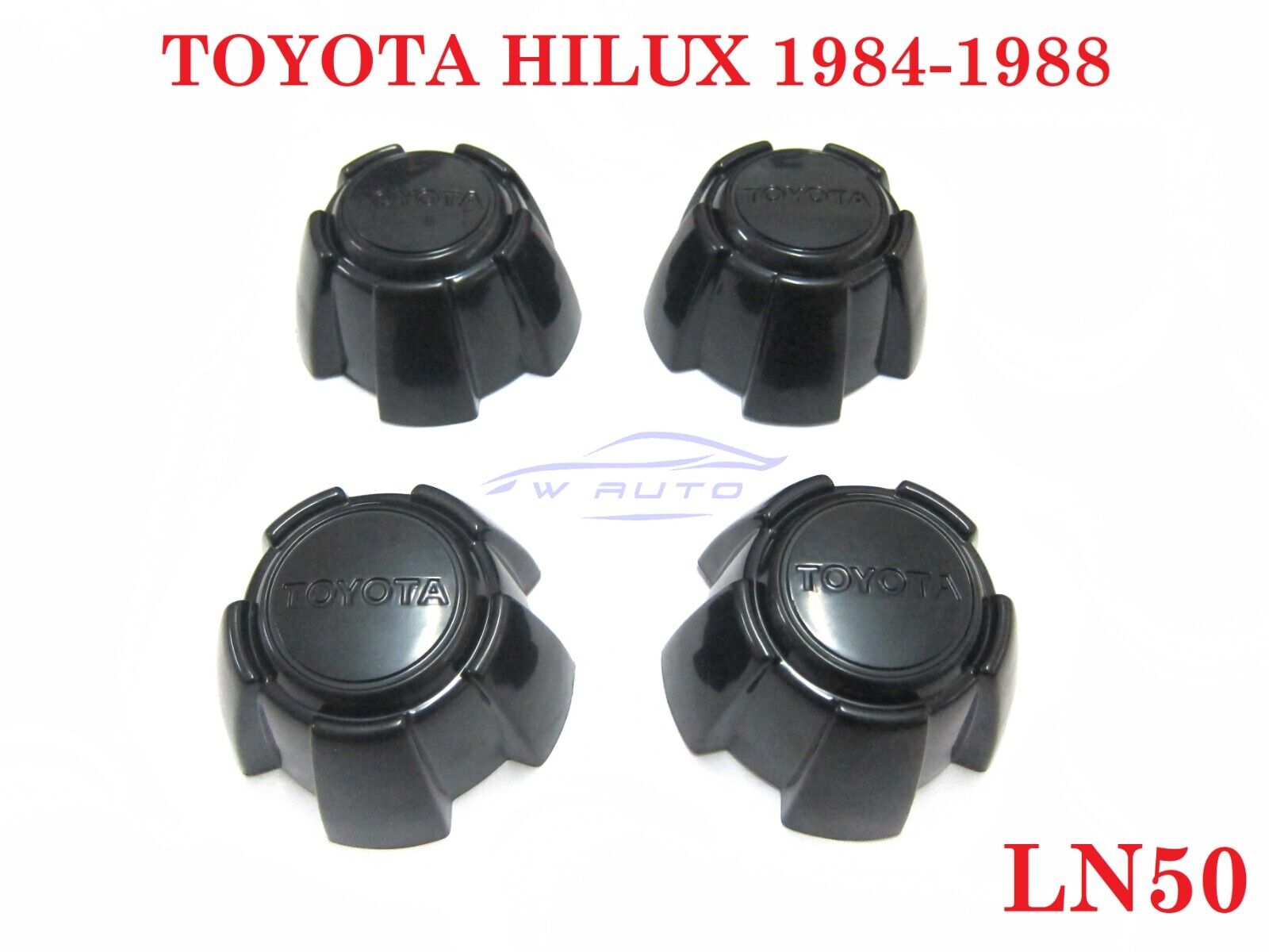 BLACK CENTER WHEEL CAP NO CLIP LOCK FOR TOYOTA HILUX LN50 PICKUP MK2 1984 - 1988