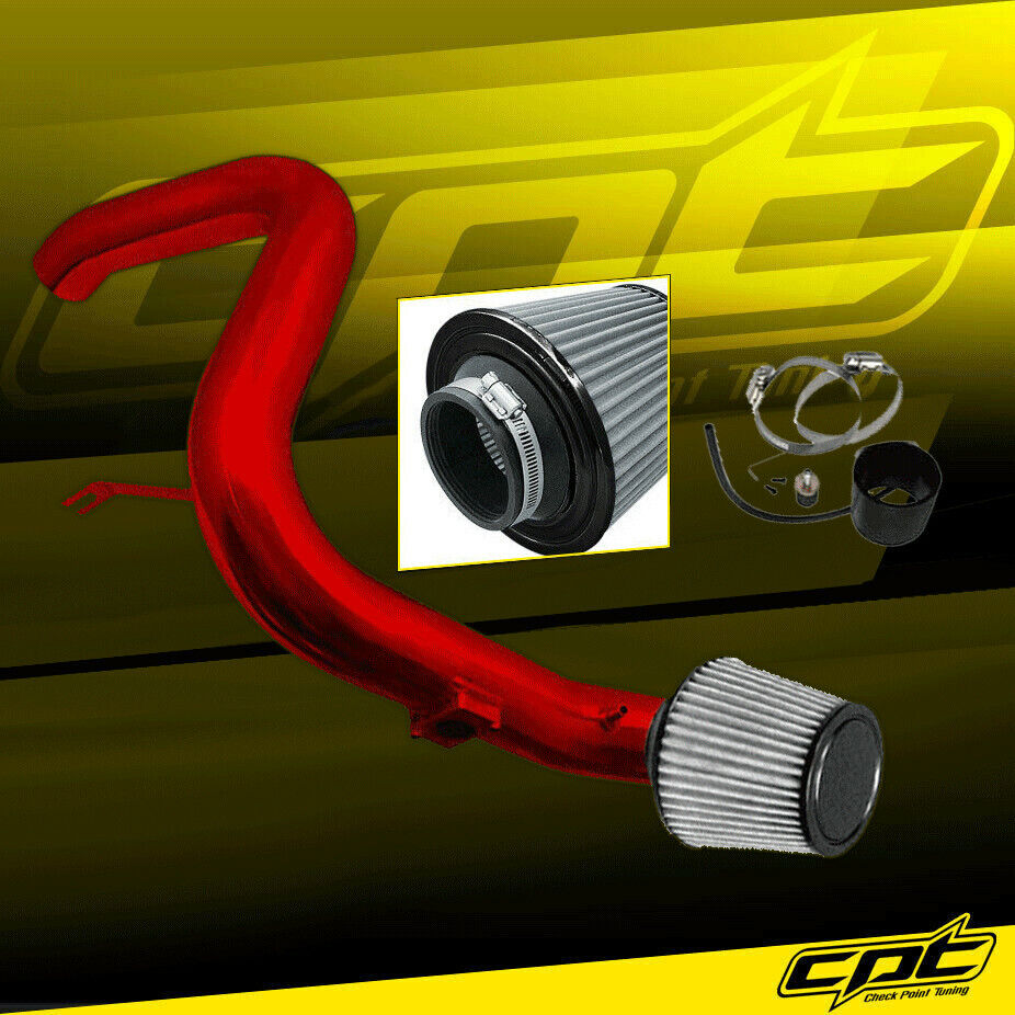 For 06-10 Mitsubishi Eclipse V6 3.8L (MT) Red Cold Air Intake  +Stainless Filter