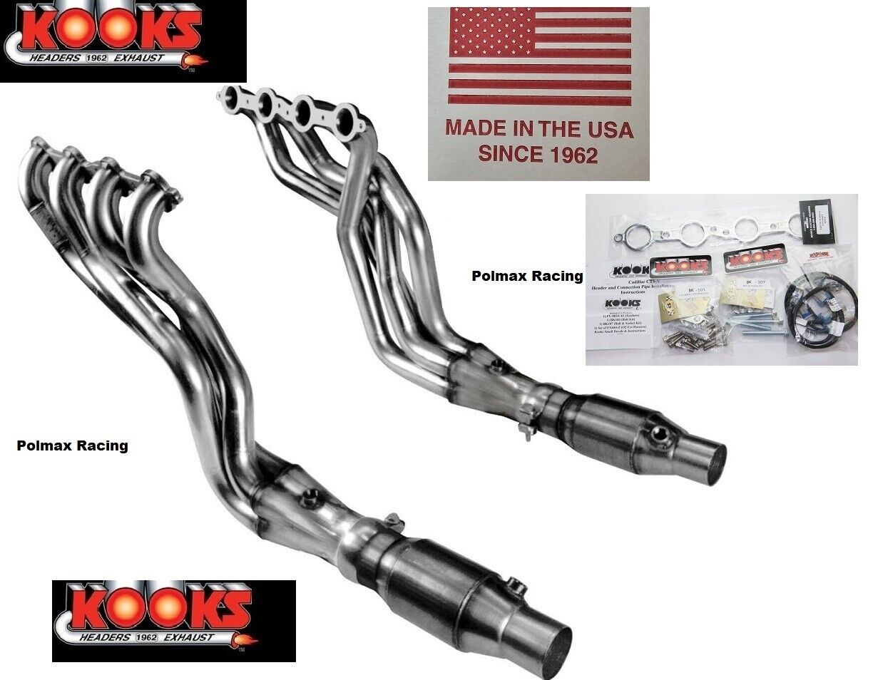 2'' Kooks stainless headers H/O green catted pipes 2016-19 Cadillac CTS-V  LT4