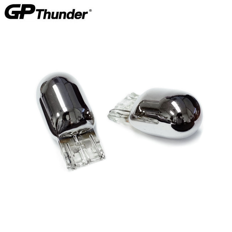 GP Thunder 7440 Chrome Silver Light Bulbs Turn Signal Brake Light Amber 2pcs