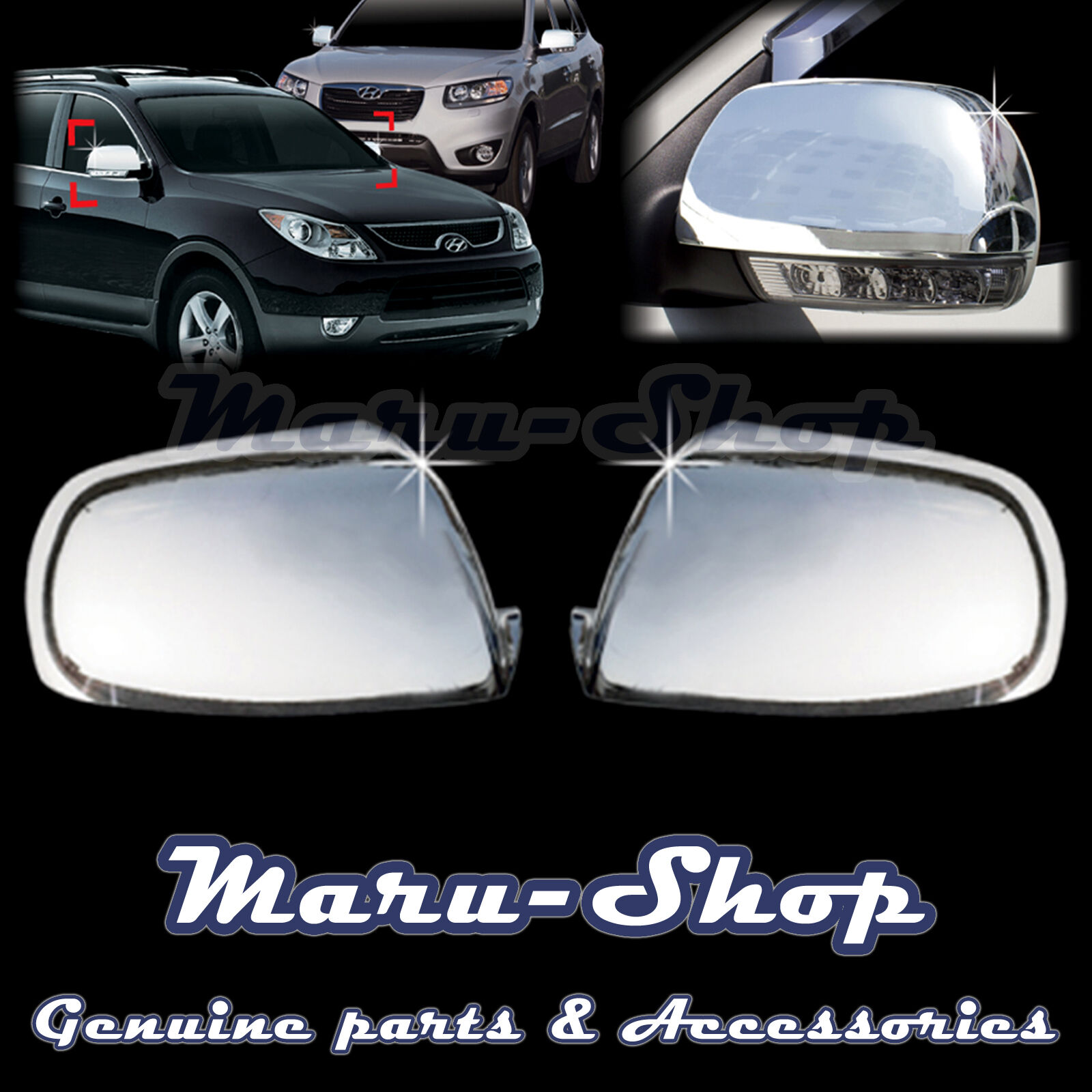 Chrome Side Marker Rear View Mirror Cover Trim for 07~13 Hyundai Veracruz/ix55