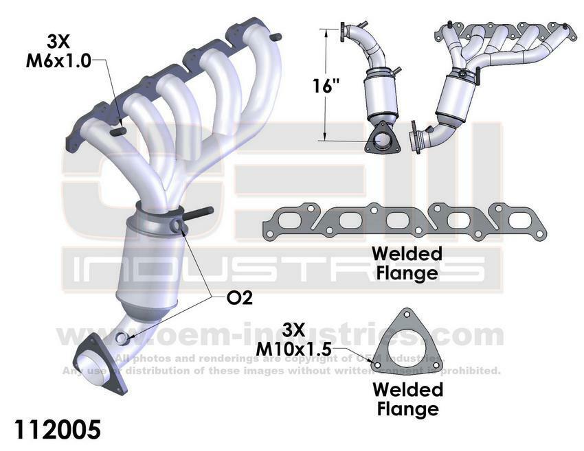 Catalytic Converter with Integrated Exhaust Manifold Fits: 2007-2008 Isuzu i-370