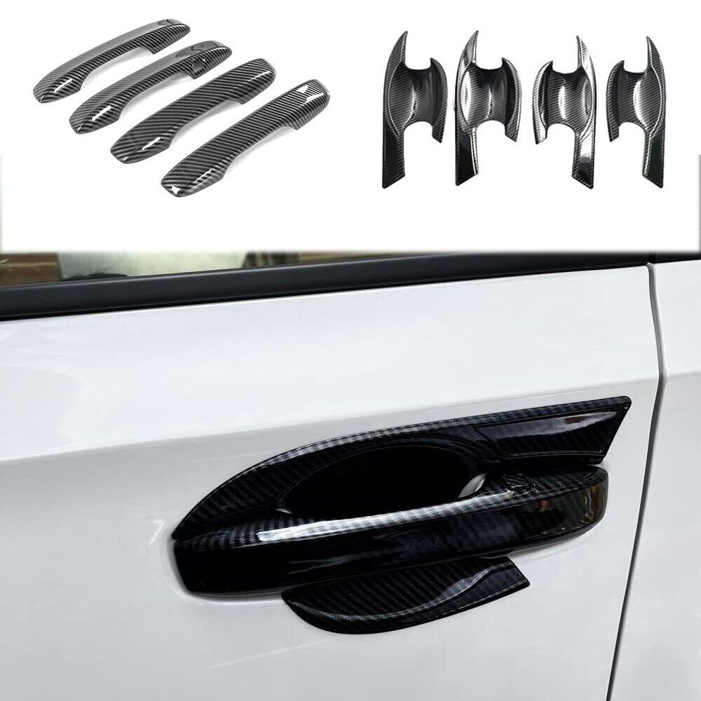 8 pcs Carbon Fiber Door Handle Bowl Cover Trims For Honda Civic 2022 11th Gen