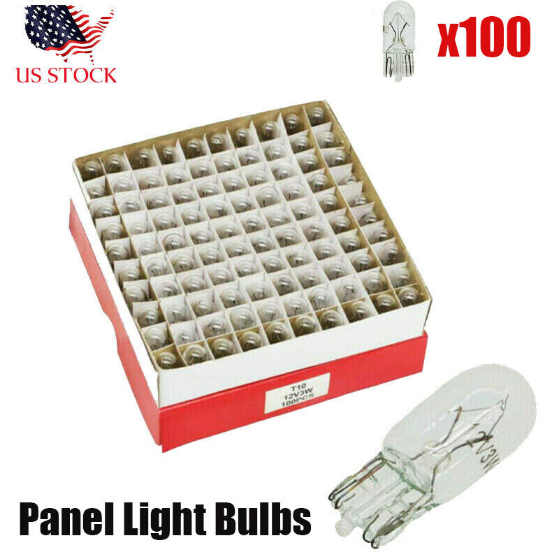 Bulk Box of 100 194 Clear Wedge Incandescent Instrument Panel Light Bulbs US