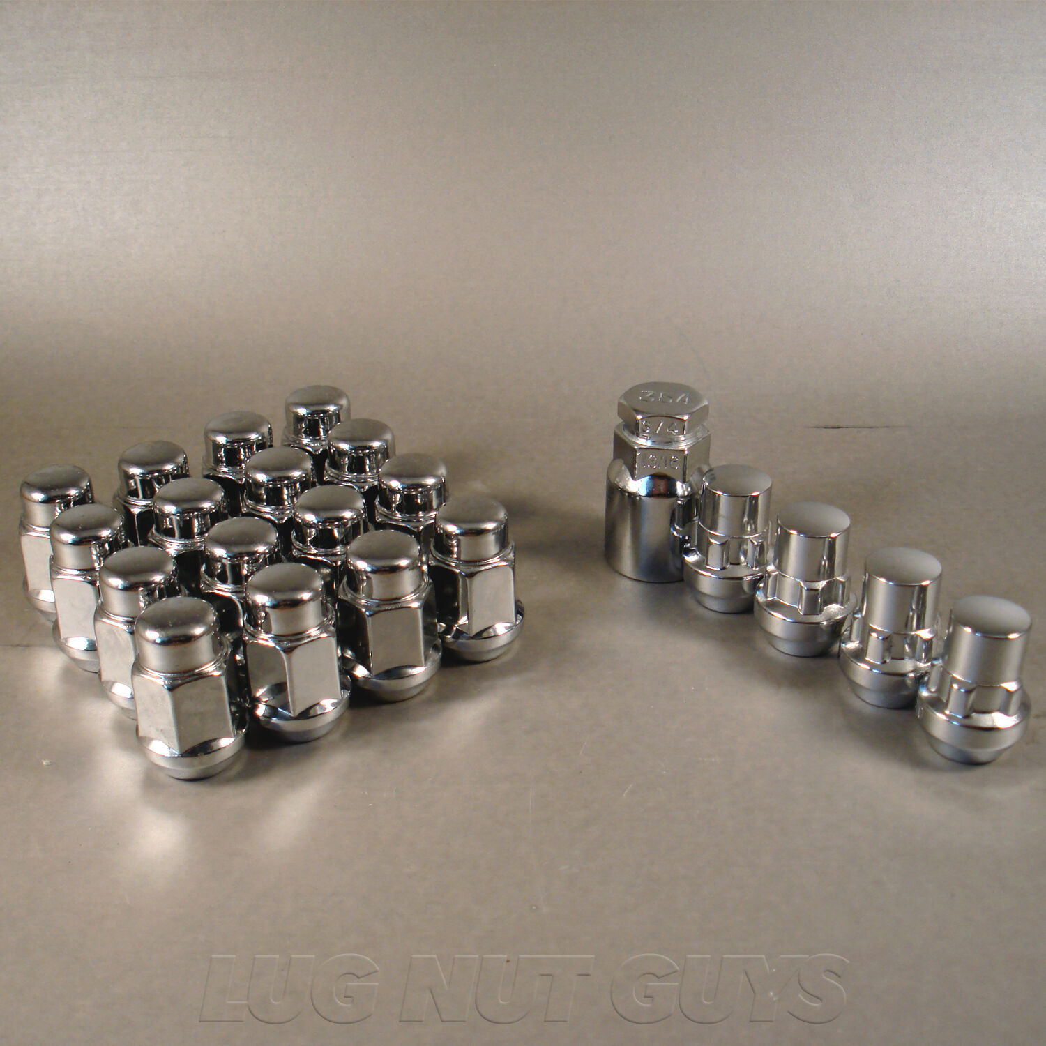 Lug Nuts & Locking Lugs | Bulge Acorn 12x1.5 Chrome | Install Kit For 5 Lug