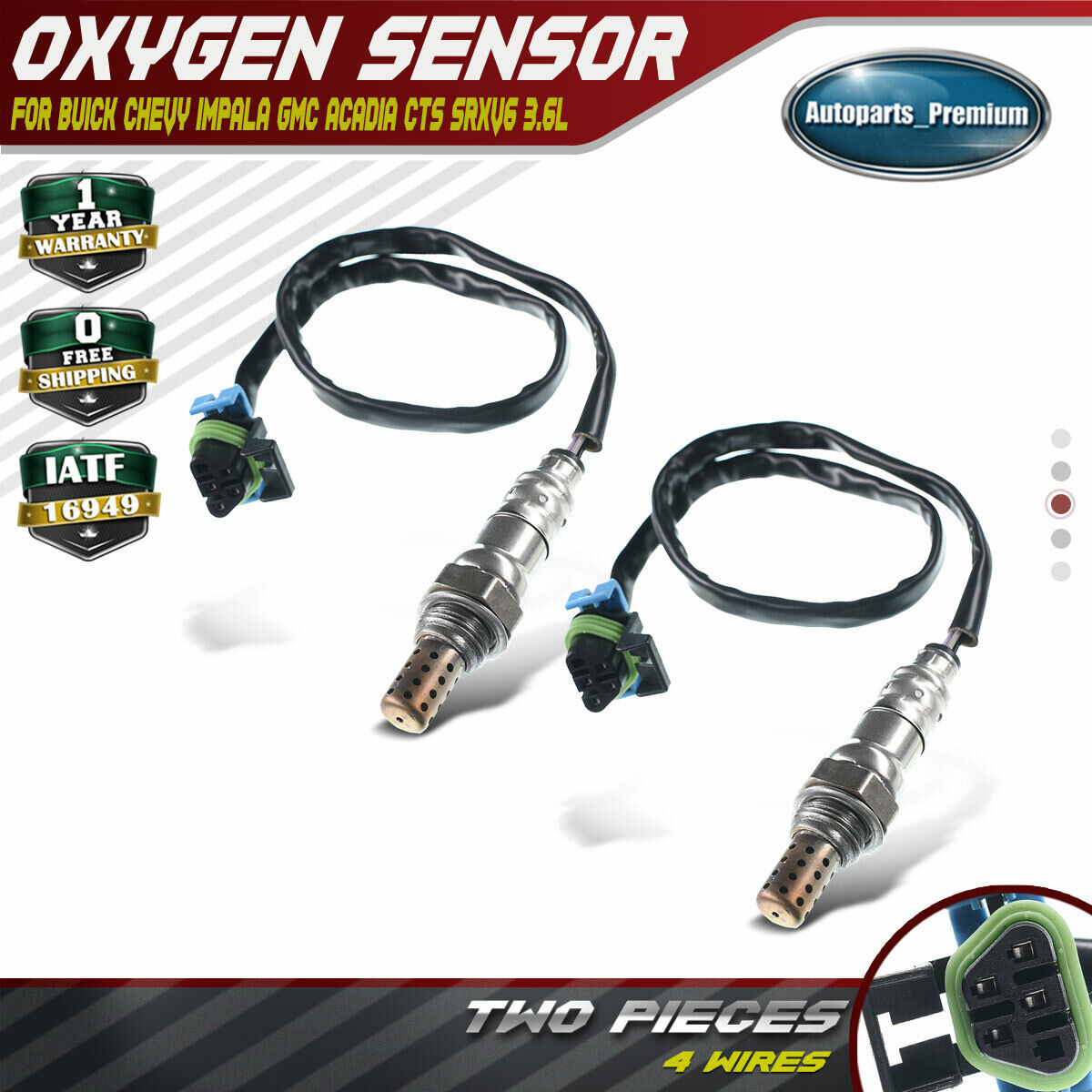 2x Upstream or Downstream O2 Oxygen Sensors for Chevrolet Impala Cadillac Buick