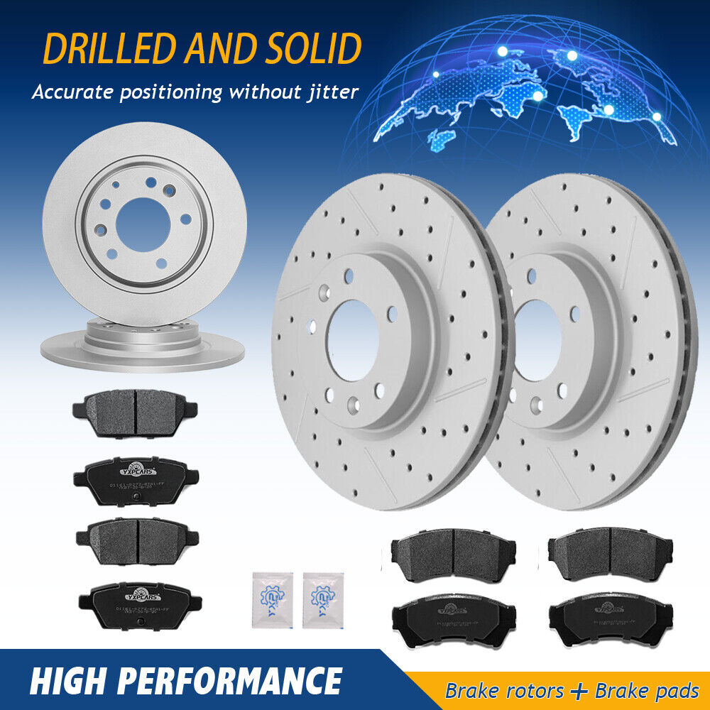 Front Rear Disc Brake Rotors Ceramic Pads For Ford Fusion Mazda 6 Lincoln MKZ