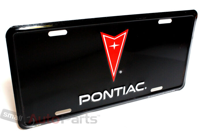 ***NEW*** Pontiac License Plate Tag Aluminum Stamped Black/Red/White Logo