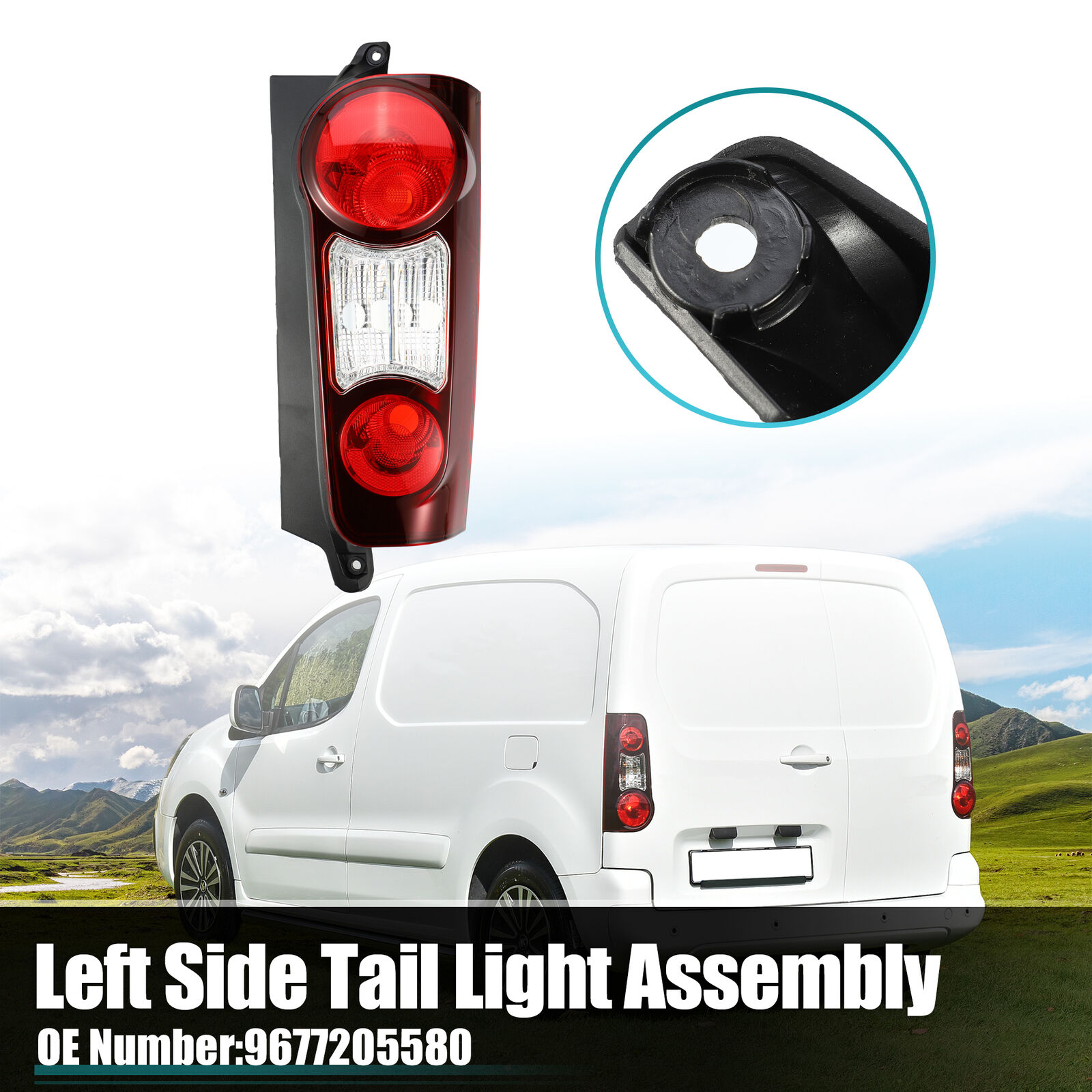 Left Side Tail Light Lens Housing No.9677205580 for Peugeot Partner 2012-2019