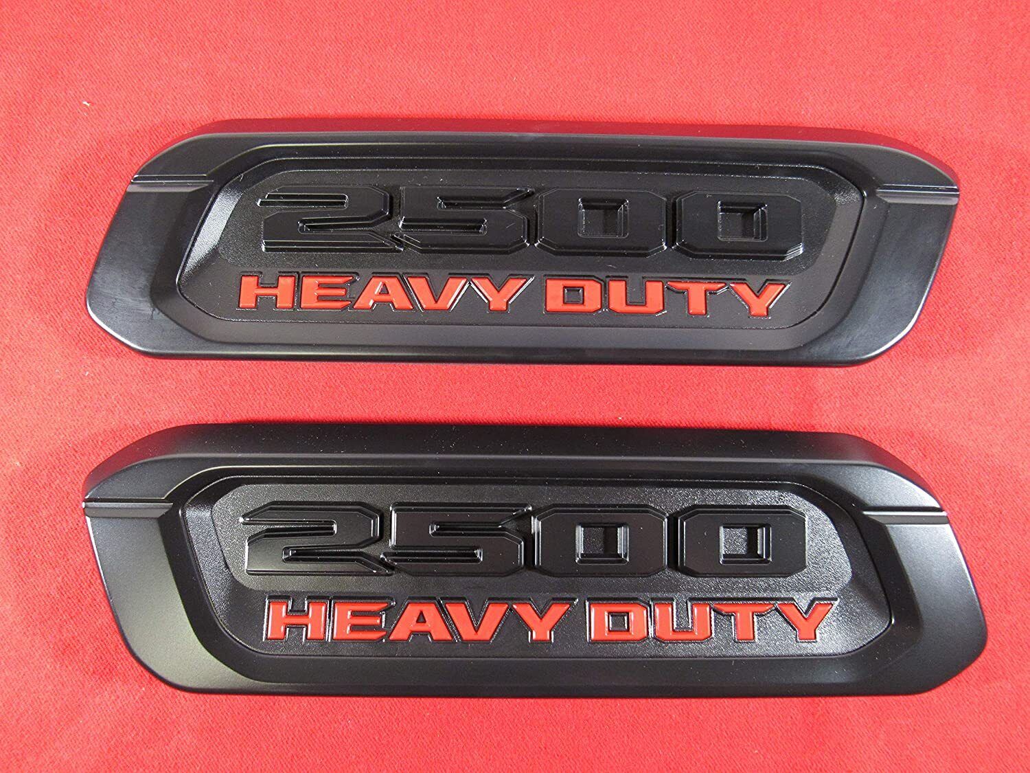 2x OEM HEAVY DUTY Emblem Left Right Side Hood fits RAM 2500 RAM2500 Black Red