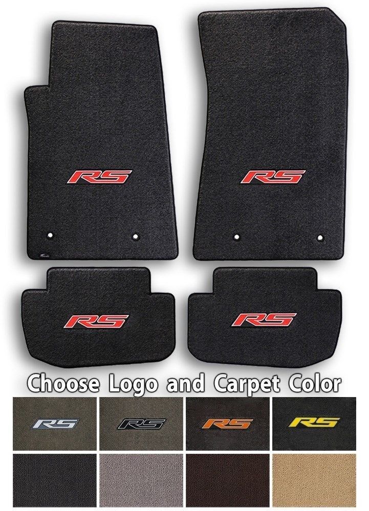 4pc Classic Loop Carpet Floor Mats for 2010-2014 Camaro RS - Choose Color & Logo