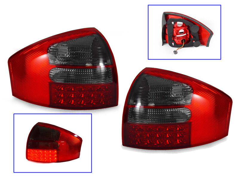 DEPO 1998-2004 Audi A6 / S6 / RS6 C5 Chassis 4D Sedan LED Red/Smoke Tail Lights