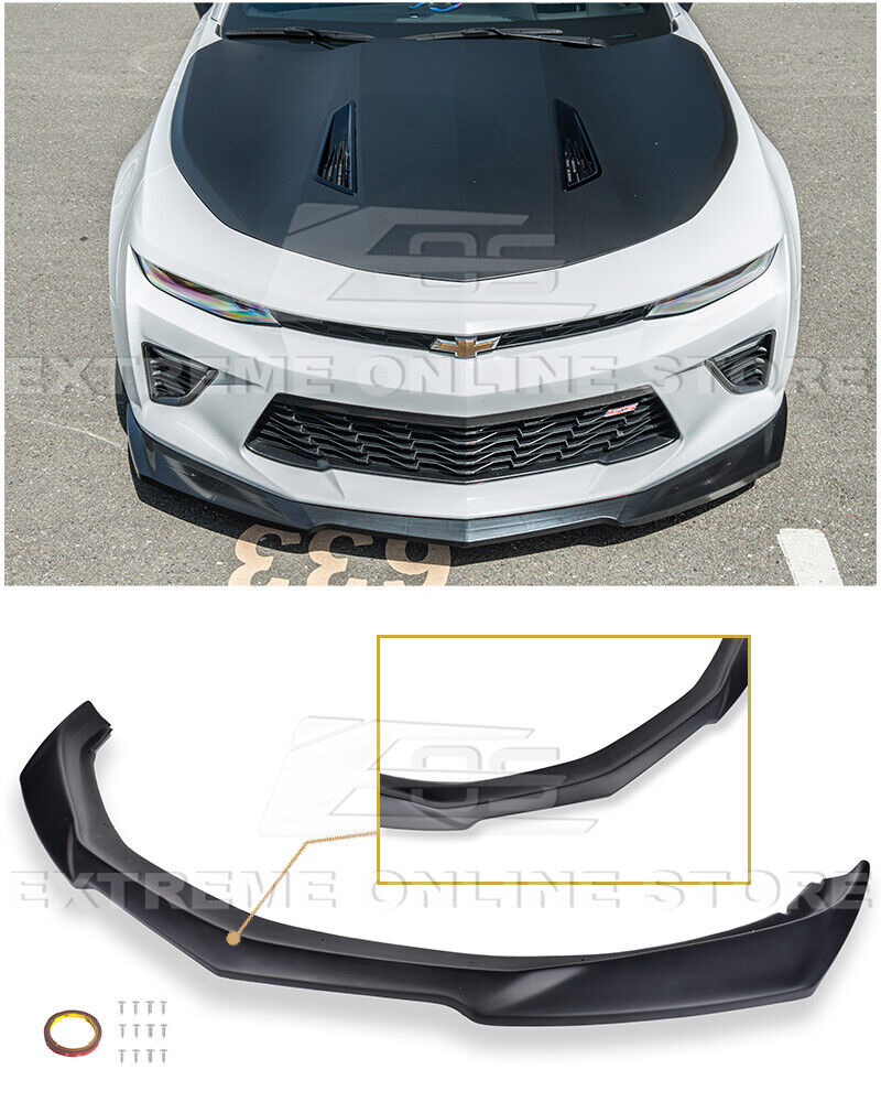 For 16-Up Camaro SS | ZL1 Style ABS Plastic Front Bumper Lower Lip Splitter
